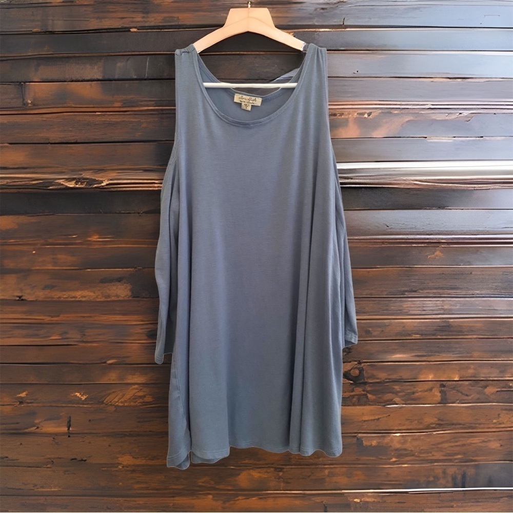 Blue Cold shoulder shirt